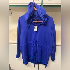 Ashley Stewart hood anorak blue Sz 14 NWT